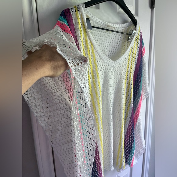 Roxy knitted crochet poncho swim beach coverup size small - Picture 11 of 12